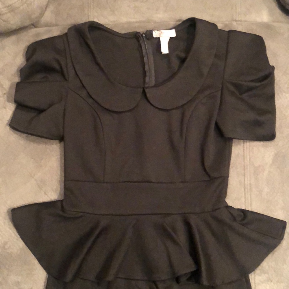 Black Peplum Retro Pinup Wiggle Dress 1940’s Small